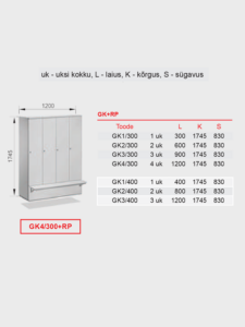 Garderoobikapp GK4/300+RP